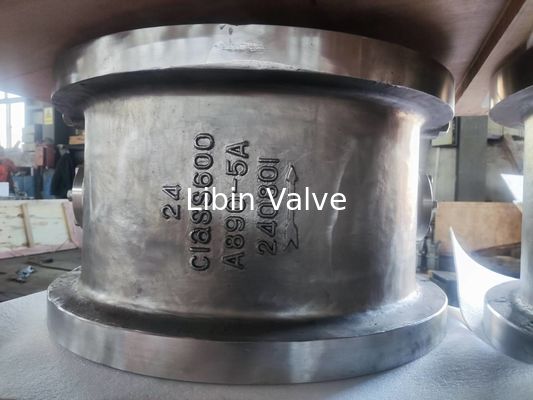 Válvula de verificación de doble disco de acero inoxidable dúplex